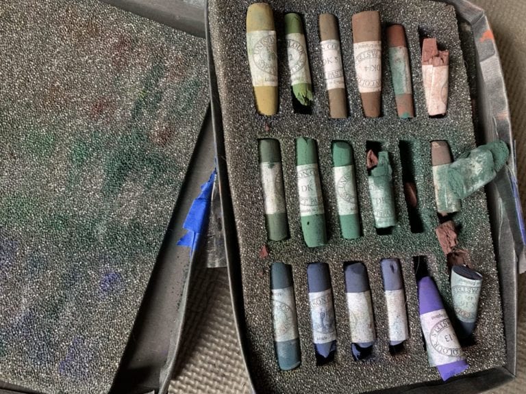 Stormed damaged Unison Pastels, actually holding up quite nicely!