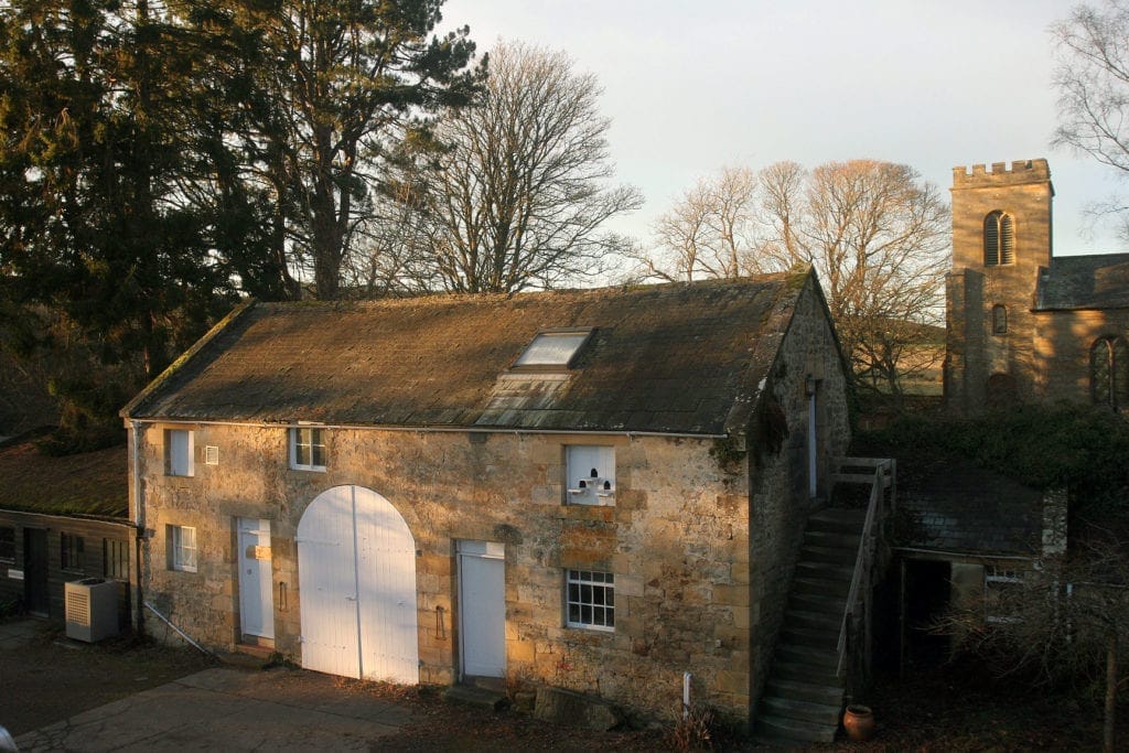 Looking out over the coach house at Unison Colour.