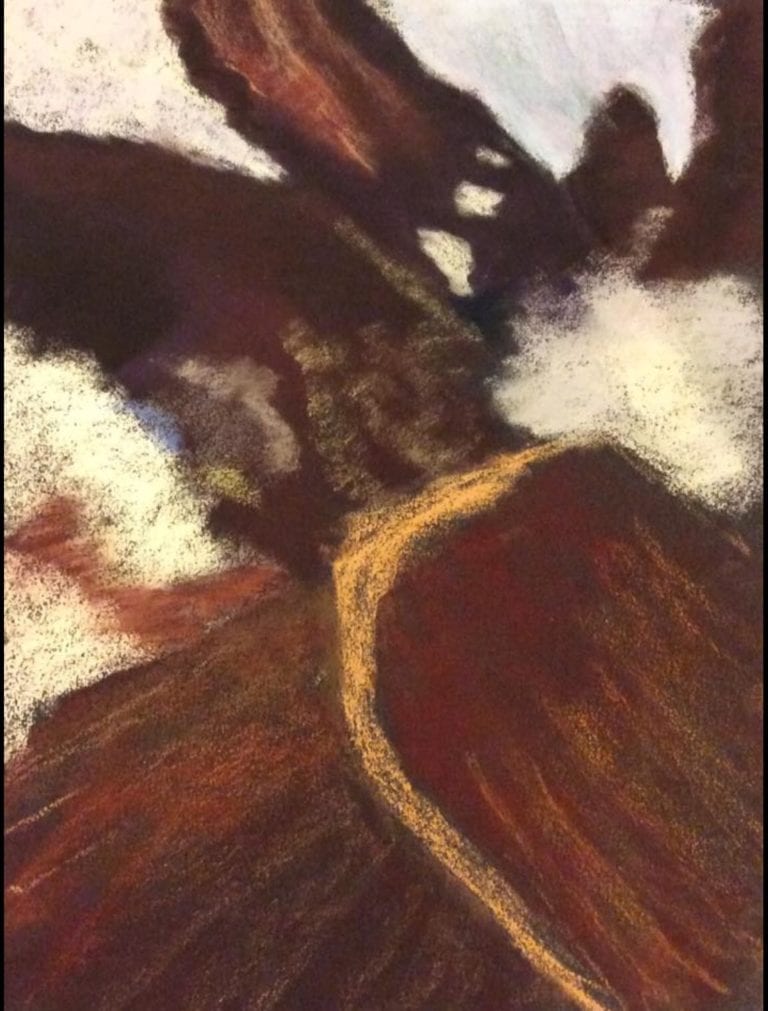 Feu et glace d&#039;Islande, avec les pastels Unison. 1