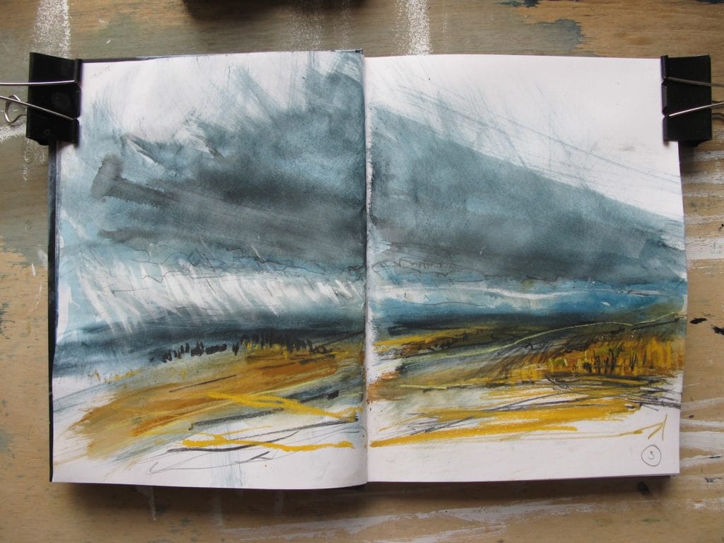 A landscape pastel painting by Libby Scott