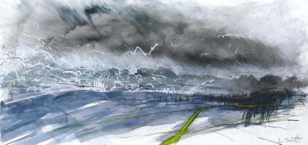 A landscape pastel painting by Libby Scott