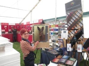Cath Inglis giving demonstrations at Patchings.