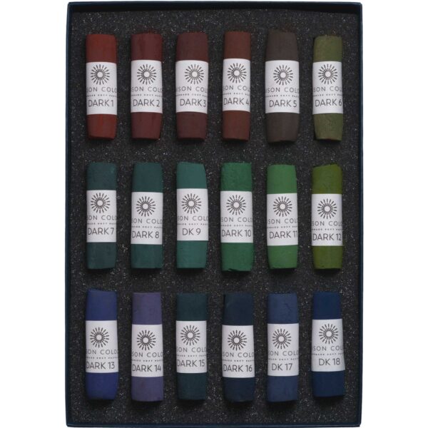 Open box of Dark 1-18 Soft Pastel Set.