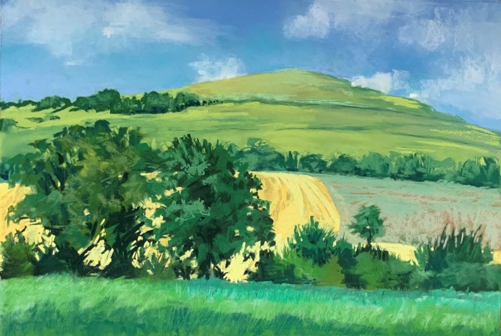 Gold splashes through the dark oaks by cathi pearce