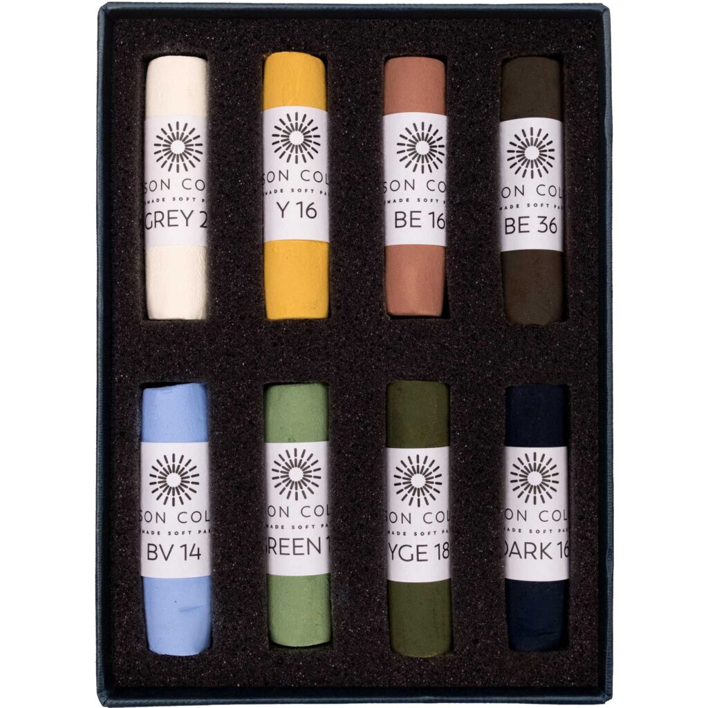 Open box of Landscape 8 Soft Pastel Set.