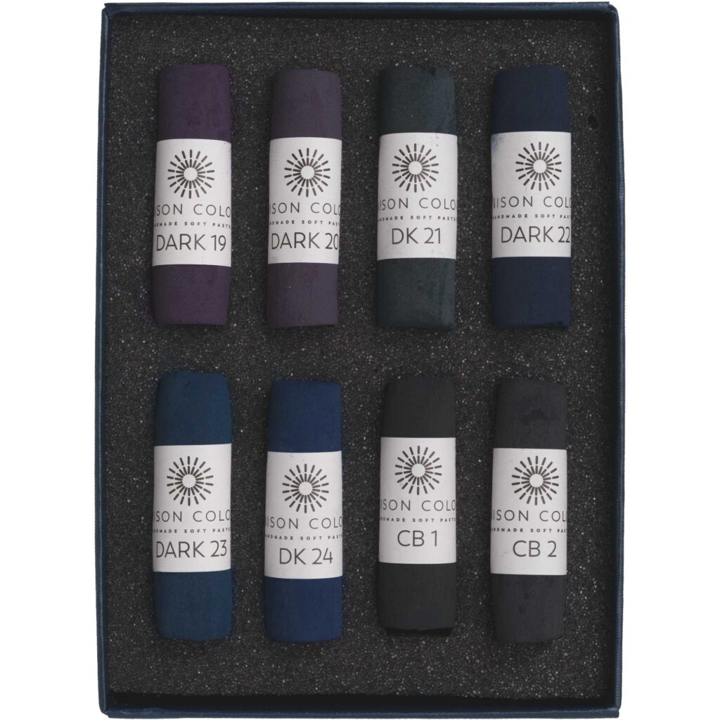 Open box of Midnight 8 Soft Pastel set.