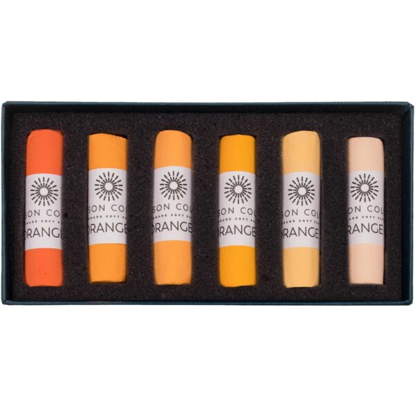 Open box of Orange 1-6 Soft Pastel Set.
