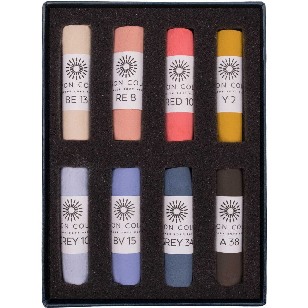 Open box of Portrait 8 Soft Pastel Set.