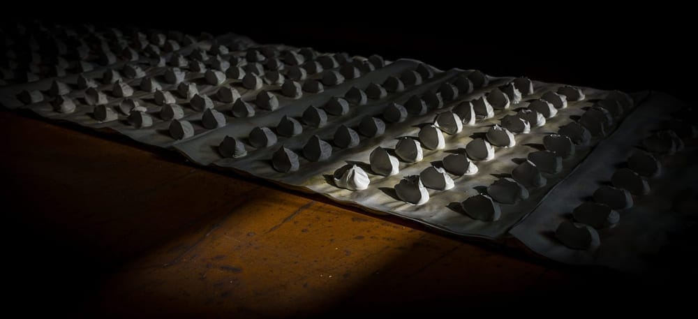 White dollops in colour sml screen