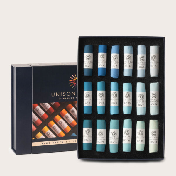 Blue green 1 18 small stick soft pastel set 1