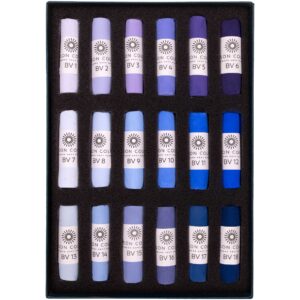 Open box of Blue Violet 1-18 Soft Pastel Set.