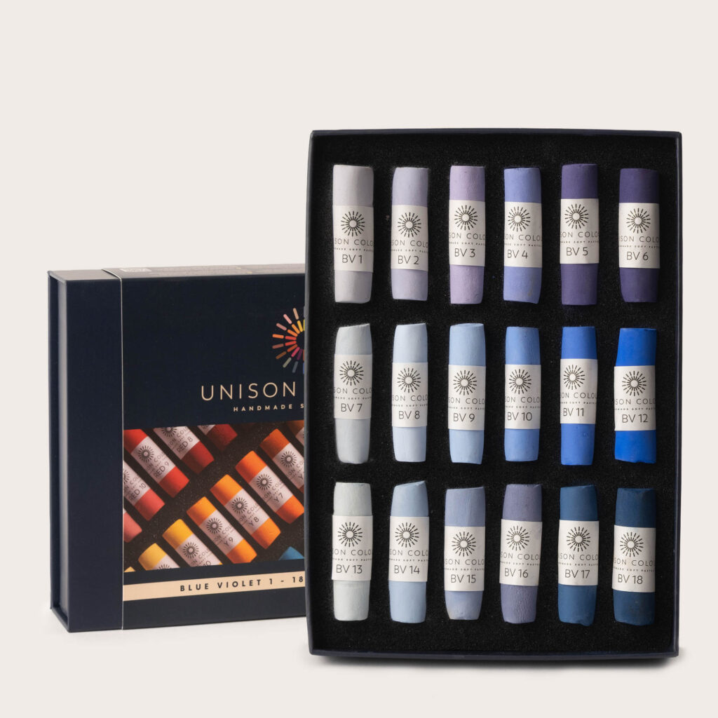 Blue violet 1 18 small stick soft pastel set 1