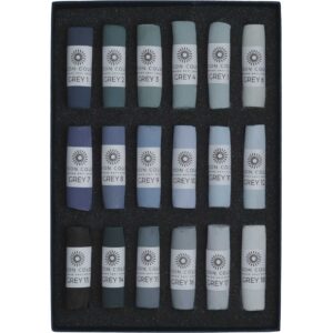 Open box of Grey 1-18 Soft Pastel set.