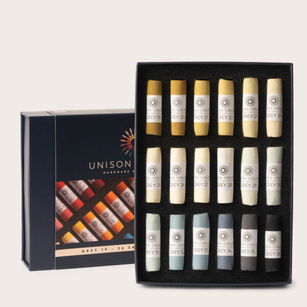 Grey 19 36 small stick soft pastel set 1