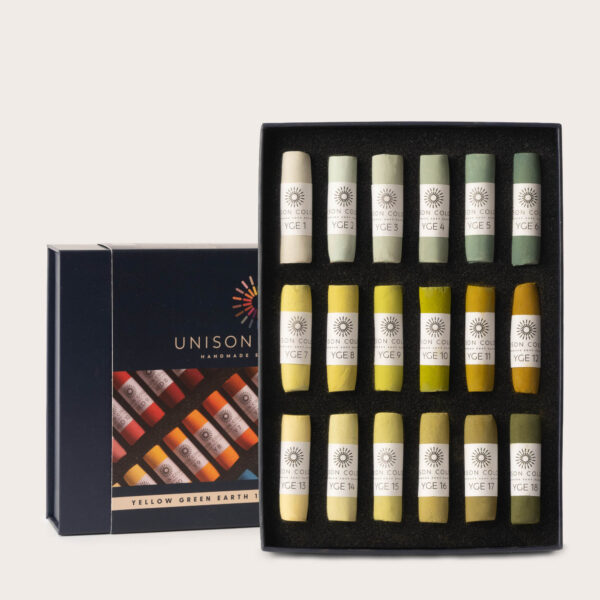 Yellow green earth 1 18 small stick soft pastel set 1