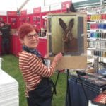 Cath Inglis at an art show.