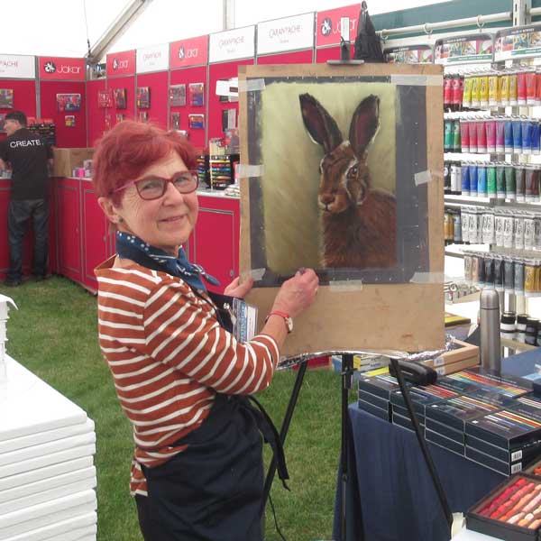 Cath Inglis at an art show.