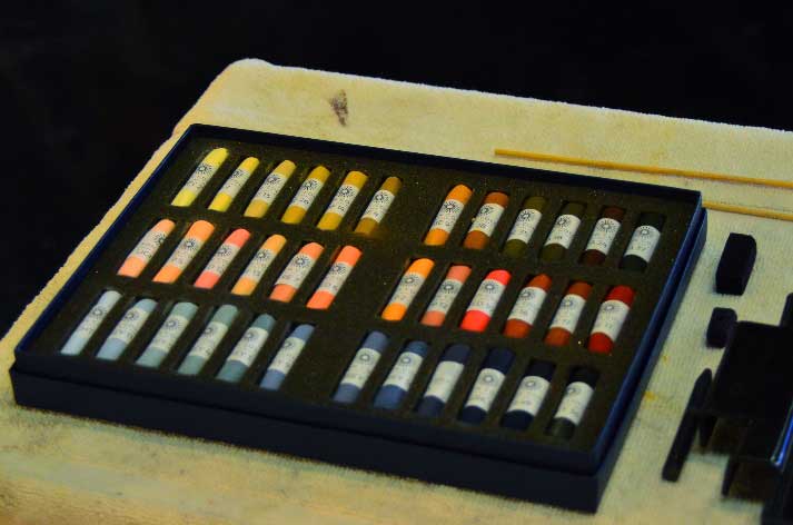 My set of Unison Portrait 36 pastels.