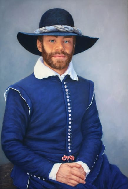 A pastel portrait of William Bradford.