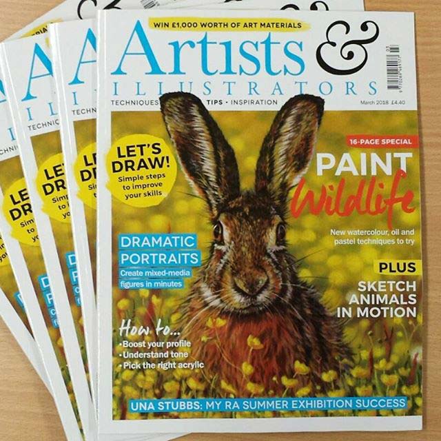 The front cover of a pastel artists magazine, featuring a painting of a rabbit, by Emma Colbert