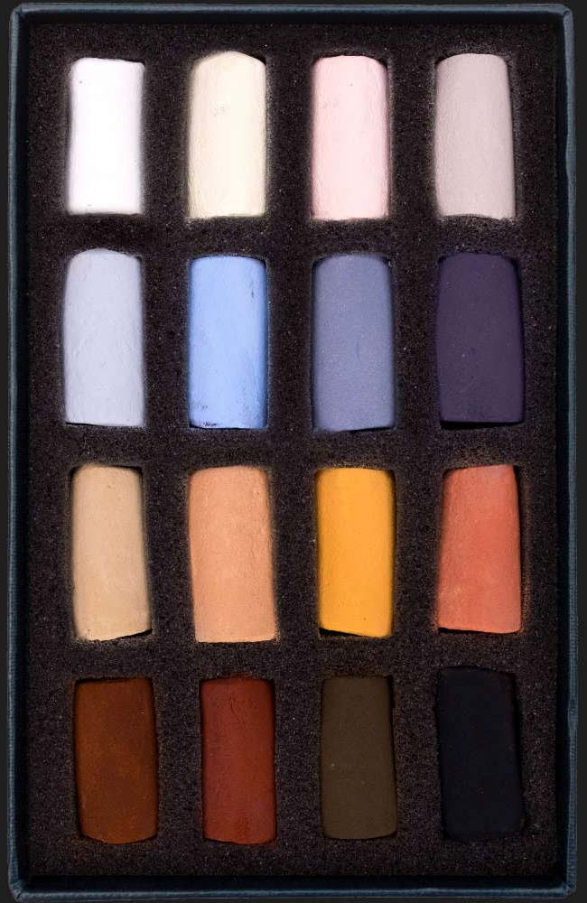 An open box of pastels.