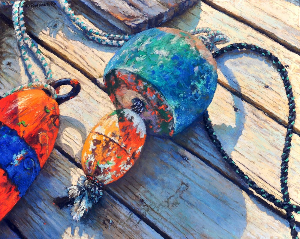 Announcing New Associate Artists! 17 Buoys on the Wood, by Jeff Fioravanti.