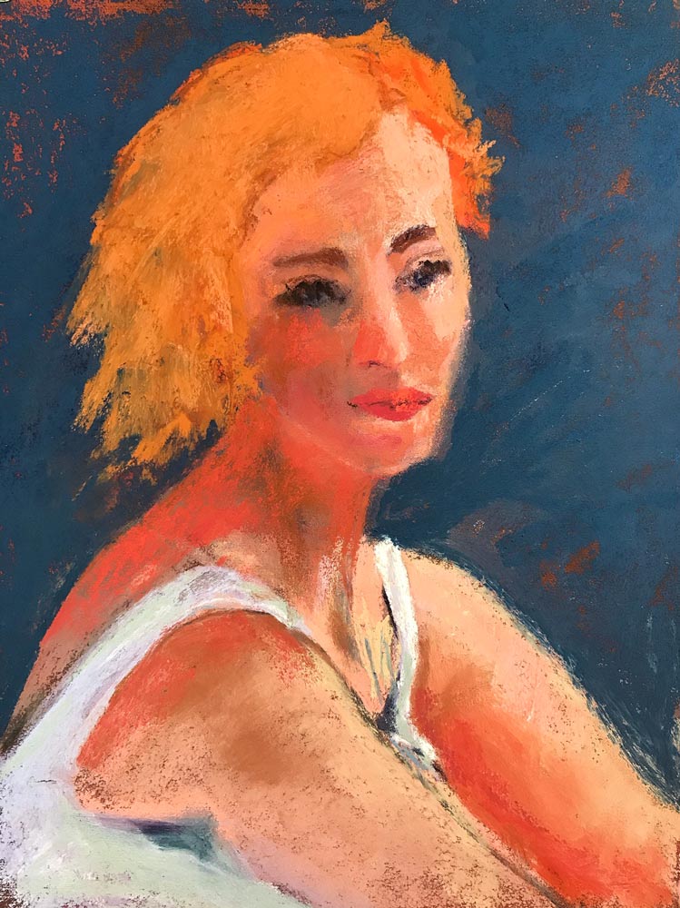 Reclaiming a Failed Pastel Painting 6 Girl with the Orange Hair, by Neva Rossi.