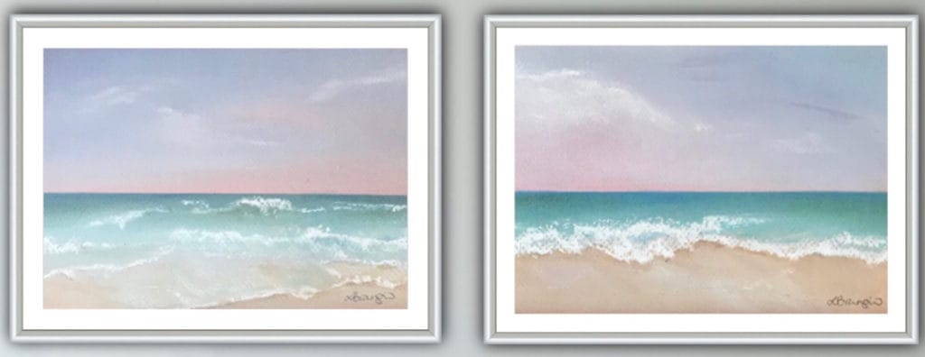 Limited palette beach scenes by lucy brangwin
