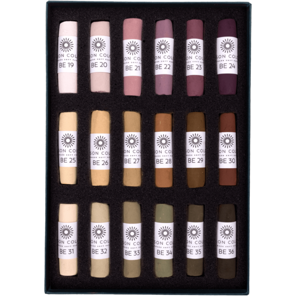 Brown Earth 19-36 Small Stick Soft Pastel Set 1