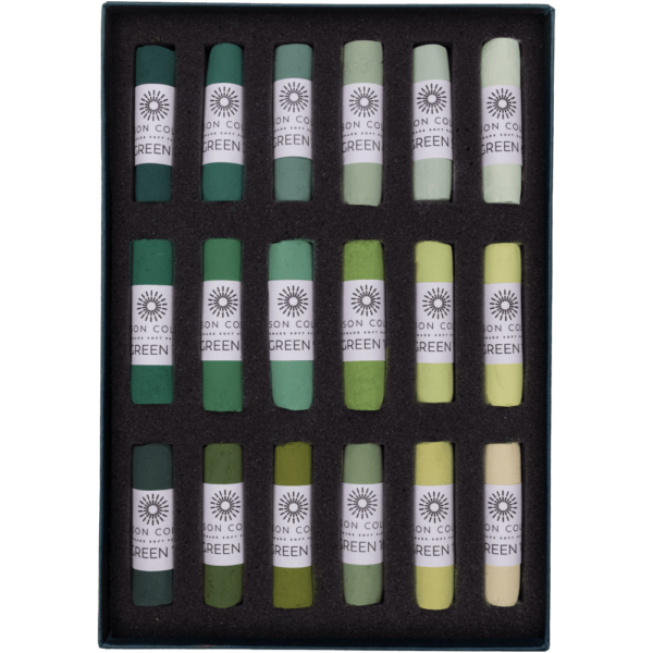 Green 1-18 Small Stick Soft Pastel Set 1