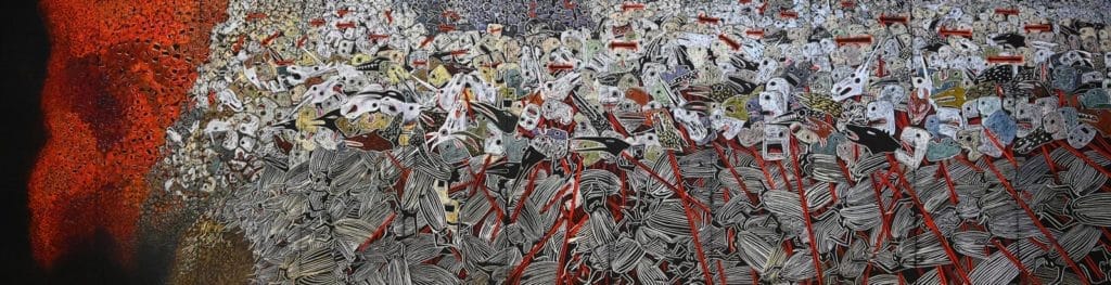 The full Pity the Nation painting, by Jane Frere.