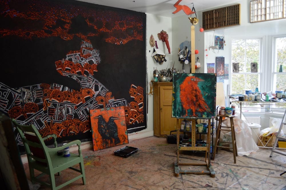 Inside Jane's studio.