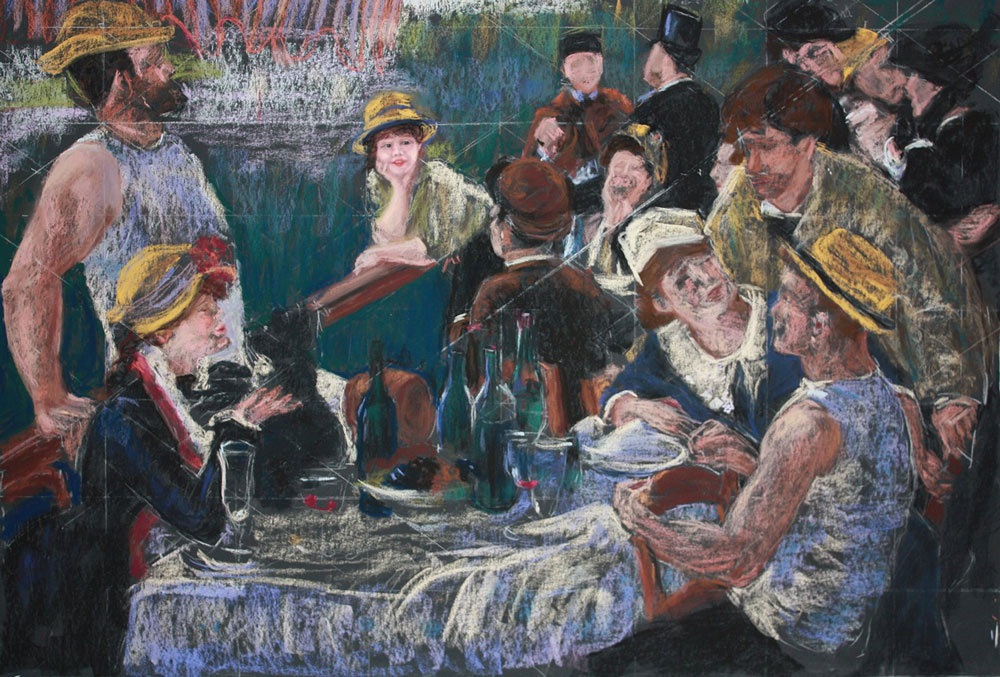 Renoir Boating Scene, stage 2 by Cath Inglis