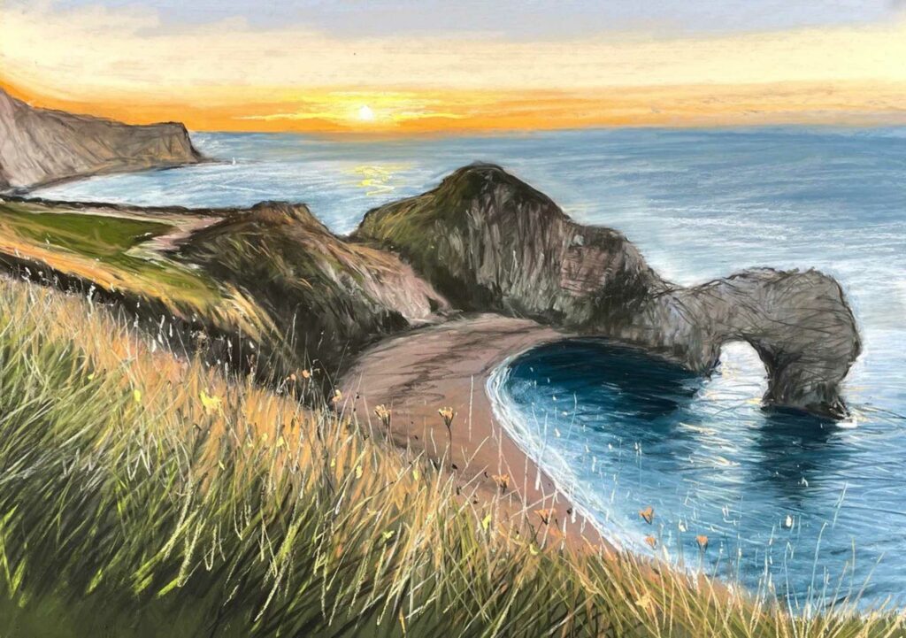 5 Day Pastel Challenge: Durdle Door with Nina Squire 1 5 Day Pastel Challenge: Durdle Door with Nina Squire 1