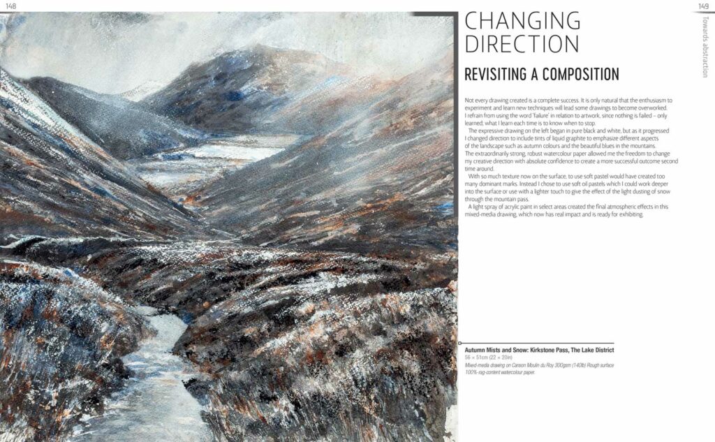 Sample pages from Robert Dutton's book, Drawing Dramatic Landscapes.