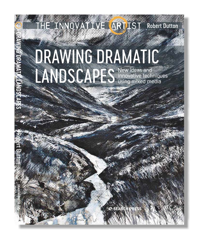 The front cover of Robert Dutton's book, Drawing Dramatic Landscapes.