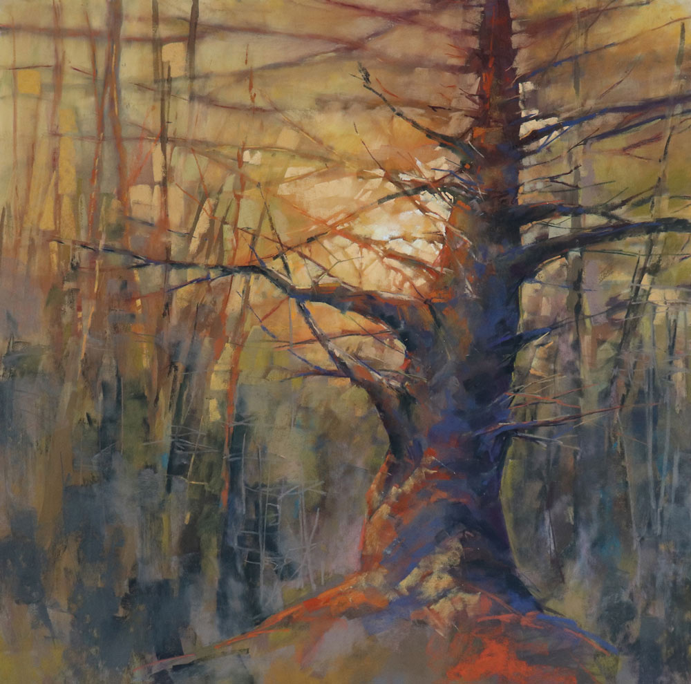 The Small Colored Sticks that Changed Me 8 She Won't Give Up Her Secrets, pastel painting by Lyn Asselta.