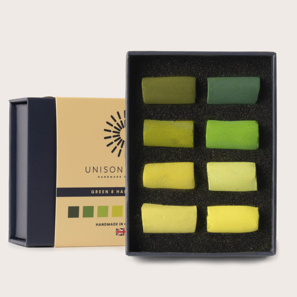 Green 8 half stick soft pastel set 1