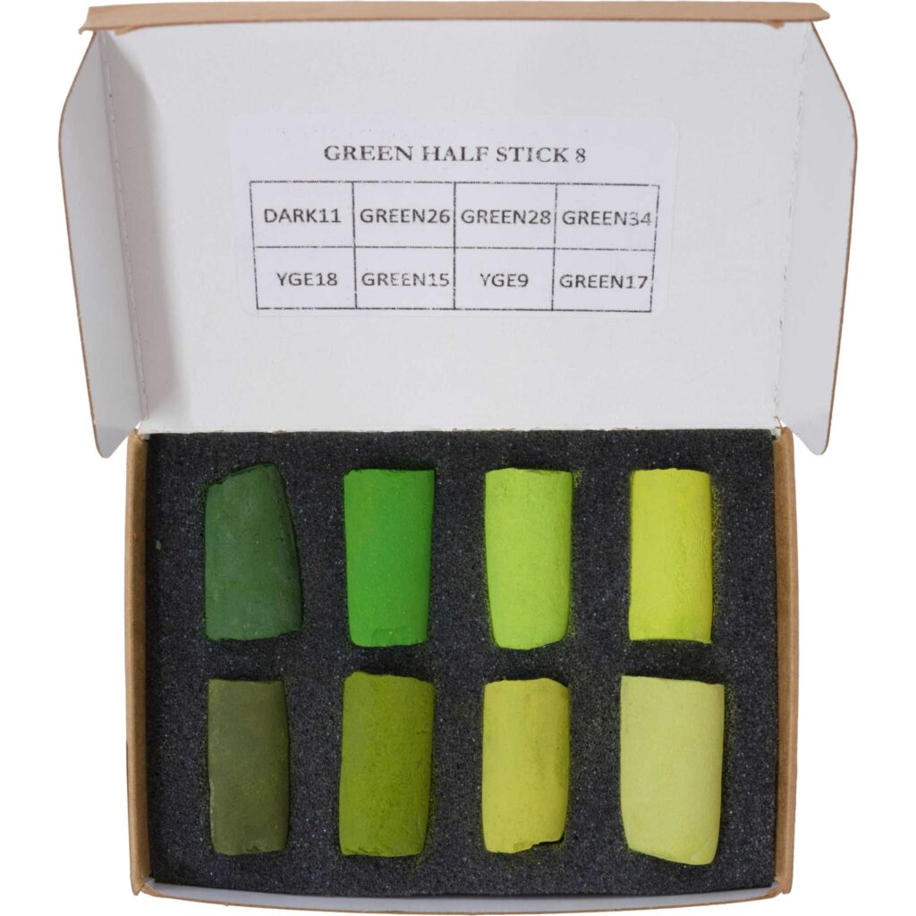 Green half stick 8 set open box front