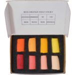 Red orange half stick 8 set open box front