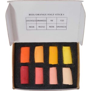 Red orange half stick 8 set open box front