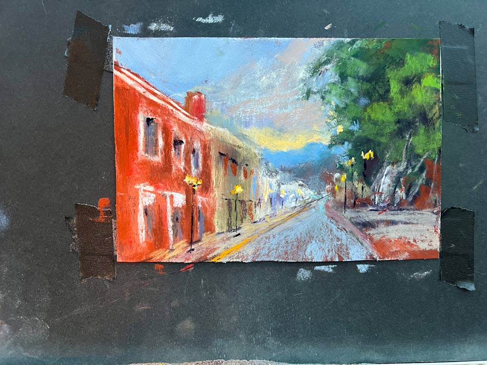 Creativity and Plein Air Painting – Oaxaca, Mexico 13 Painting of the Mexican street scene.