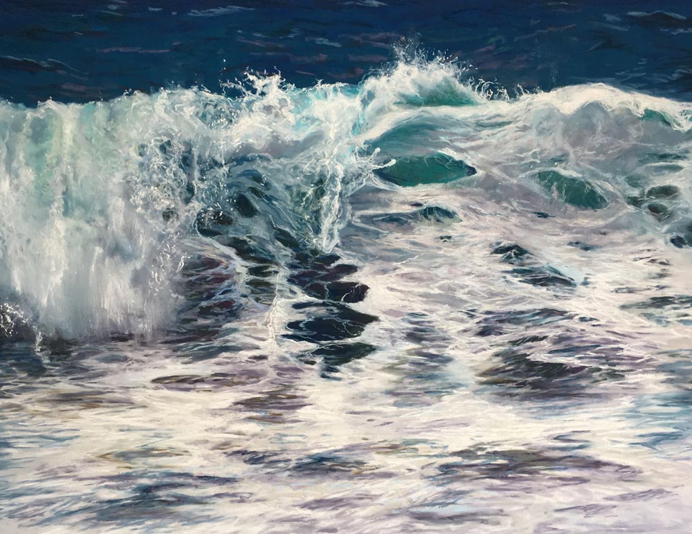 Elena's completed wave painting entitled Emmersion.