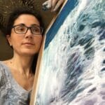 Elena with her wave painting.