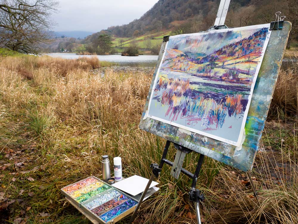 Robert Dutton painting at Rydal Water.