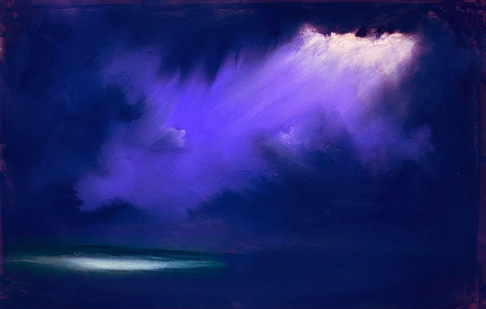 &quot;Moonlit Ocean&quot; pastel painting by Stephen Fuller.