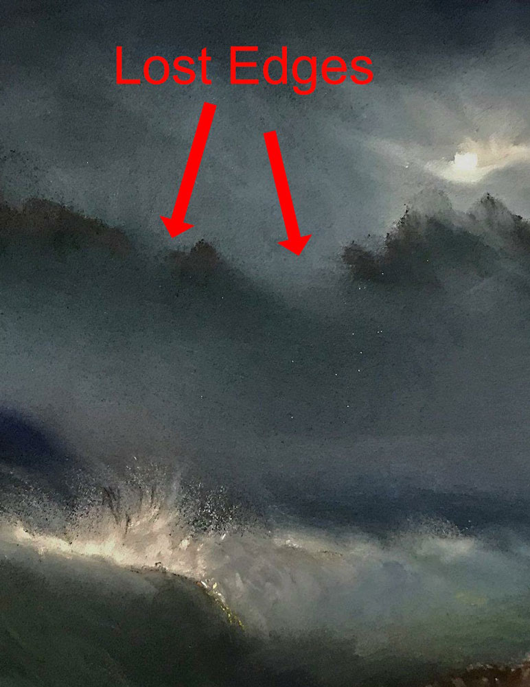 Lost edges pointed out in Stephen&#039;s painting.