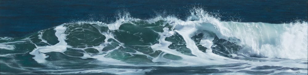 Breaking wave pastel painting by Julie Freeman