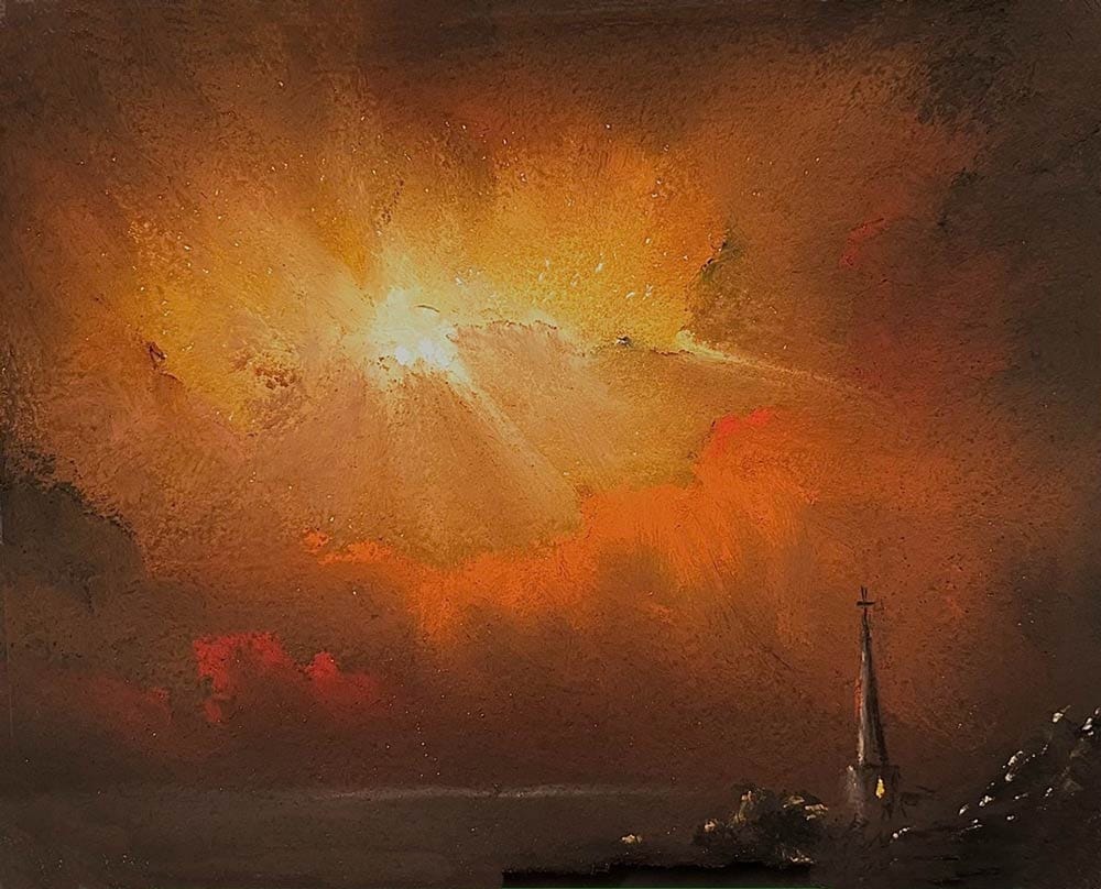 “Truth and Light?” soft pastel painting by Stephen Fuller.