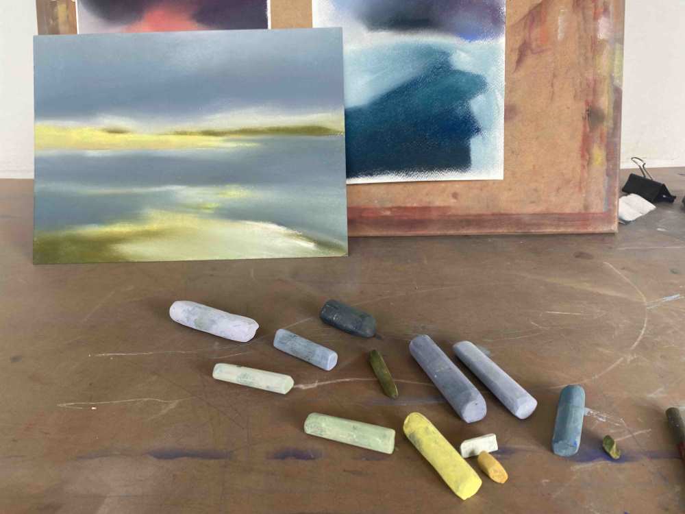Small pastel sketches by Kristin Holm Dybvig.